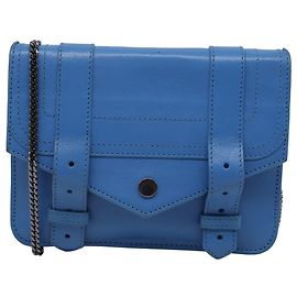 Proenza Schouler Large PS1 Wallet on Chain in Blue Leather Blue Light blue