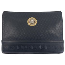 Pochette en cuir Sunburst Versace Noir