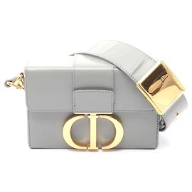 Sac à main en cuir Dior 30 Montaigne bleu Bleu
