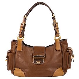 Bolsa 2 em 2 de couro encolhido VIT DAINO ROCKE da Prada Marrom
