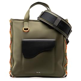 Dior-Dior X Sacai Saddle Tote-Green