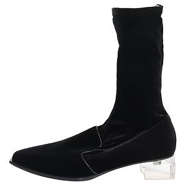 Giorgio Armani Schwarze Samt-Stiefeletten - Größe EU 41 Schwarz