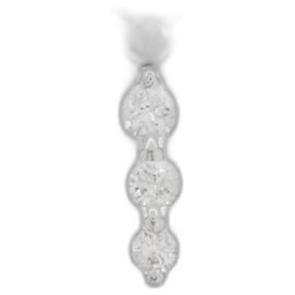 Autre Marque Au585 White Gold Three Stone Diamond Necklace Silvery