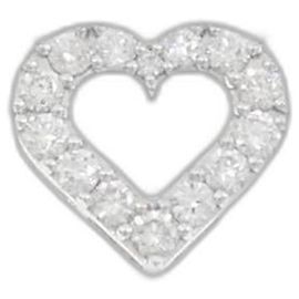 Autre Marque Collar de Corazón de Diamantes en Oro Blanco Au750 Plata