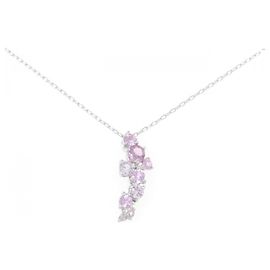 Autre Marque Collier Sapphire Diamond K14WG K10WG Bleu