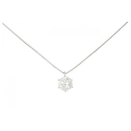 Autre Marque Platin-Diamant-Halskette Silber