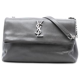 Crossbody West Hollywood em grão de pó médio cinza da Saint Laurent Marrom