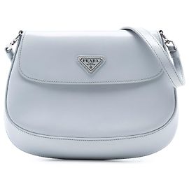 Prada Mini Cleo en cuir brossé gris Marron Gris
