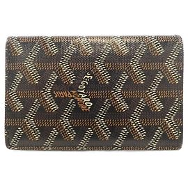 Goyard Saint Pierre Coated Canvas Card Case Black