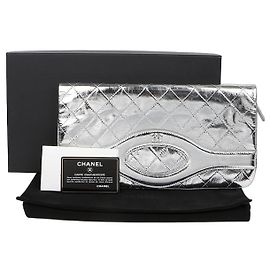 Chanel Busta con patta Argento Metallico