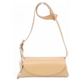 Bolsa Cannolo de Couro Jil Sander Marrom Bege