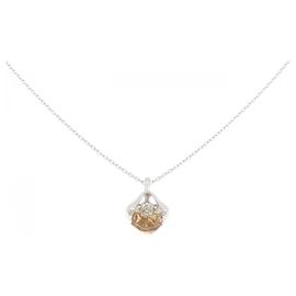 Autre Marque Collar de oro blanco y oro rosa Au750 con diamantes Dorado