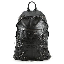Balenciaga Le Cagoule Backpack in Leather Black