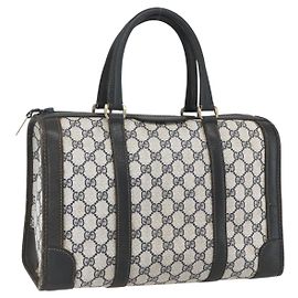 Borsa a Mano GUCCI GG Supreme PVC Blu Navy Oro Auth ka1142 D'oro Blu navy