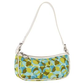 Céline CELINE Accessory Pouch Canvas Green Silver Auth 157942 Silvery Green
