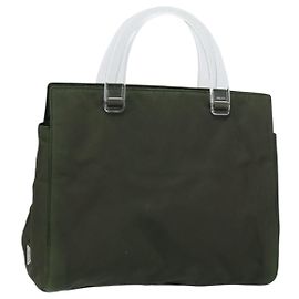 PRADA Handtasche aus Nylon Khaki Silber authentisch bs31898 Silber Khaki