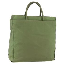 PRADA Handtasche aus Nylon Khaki Silber authentisch bs31882 Silber Khaki