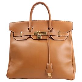 Hermès HERMES Haut A Courroies 32 Bolsa de Vaca Marrom Y:1995 Marrom