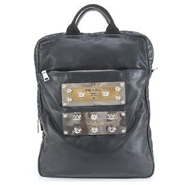 Prada Black Leather Tote Bag Black