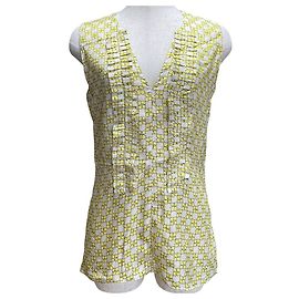 Top sin mangas con volantes de Marni Amarillo