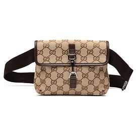 Gucci Brown GG Canvas Jackie Belt Bag Brown Beige