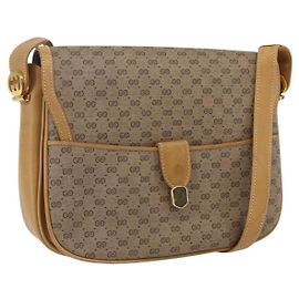 Gucci Borsa a Spalla Micro GG Supreme PVC Beige Oro Auth ep12497 Beige D'oro