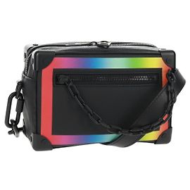LOUIS VUITTON Taiga Rainbow Mini Soft Trunk Bag Schwarz M30351 LV Auth BA9470SM Schwarz