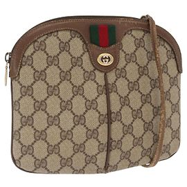 Bolsa Sherry Line GG Supreme Web da GUCCI em PVC bege e dourado 904 02 047 Auth ka1026 Bege Dourado