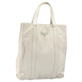 PRADA Bolso de Mano Satin Blanco Auth bs31836 Blanco