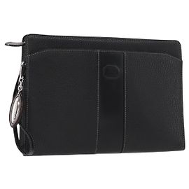 Borsa a mano in pelle nera e argento BURBERRY Auth bs31755 Nero Argento