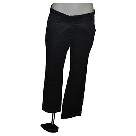 Pantalones Burberry de algodón elástico negro Negro
