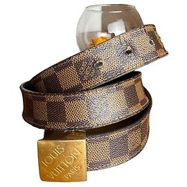 Cintura Louis Vuitton Damier Ebano in Pelle Marrone Marrone