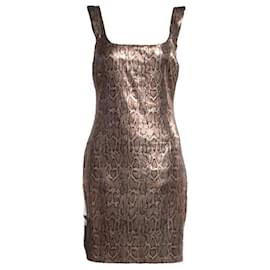 L'Agence Sequin Mini Dress Python Print Silvery