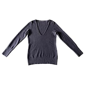 Autre Marque Grau mauve Cashmere-Pullover, V-Ausschnitt - Größe 36 oder S Grau Lila