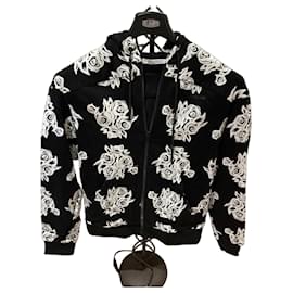 Givenchy Zip-Hoodie Schwarz Weiß Baumwolle Schwarz Weiß
