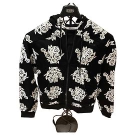 Sweat à capuche zippé Givenchy noir et blanc en coton Noir Blanc
