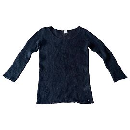 Schwarzer Pullover mit weitem Ausschnitt Kid Mohair Des petits hauts T.S Schwarz