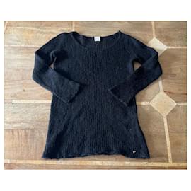 Pull Col Rond Des Petits Hauts - Taille 2 - Gris Mélange Mohair/nylon - Occasion Très Bon état