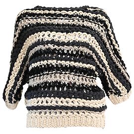 Suéter de cuello redondo a rayas Brunello Cucinelli en algodón multicolor Multicolor