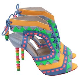 Sandali con lacci e perline Sophia Webster in pelle multicolore Multicolore