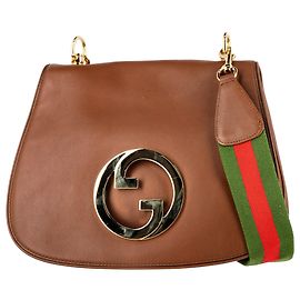 Borsa a spalla Medium Blondie in pelle marrone di Gucci Marrone Rosso