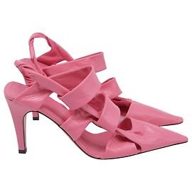 Slingbacks de bicoque Bottega Veneta em couro rosa Marrom Rosa