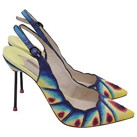 Sophia Webster Embellished Slingback Pumps in Multicolor Satin  Multiple colors