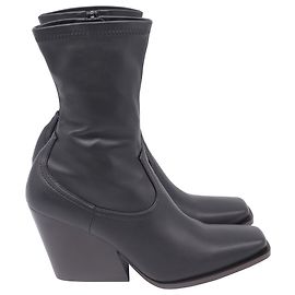 Stella Mc Cartney Stella McCartney Cowboy Stretch Stiefel aus grauem Leder Grau