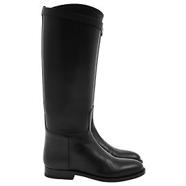 Hermès Springstiefel aus schwarzem Leder Schwarz