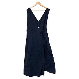 Autre Marque Kagure Baumwollhanfkleid Blau Marineblau