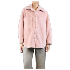 Pinko Pink faux-fur shacket - size S Pink