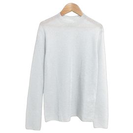 Autre Marque BLAMINK Lame 18G Langarm-Strickpullover mit Rippenmuster Silber