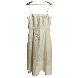 Autre Marque Vestido Jacquard de Seda e Algodão BLAMINK Branco