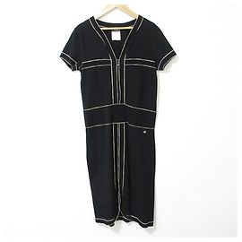 Vestido Piqué Coco Mark de Chanel Negro